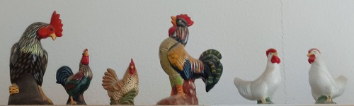 Hühnerfamilie aus keramik - hühnerfamilie,