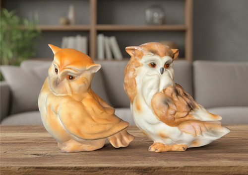 Porzellan eulen figuren - porzellan,