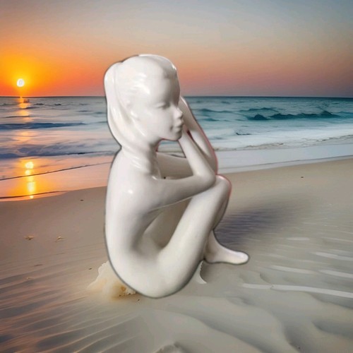 Porzellanfigur sitzende frau - porzellanfigur,,
