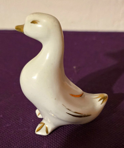 Porzellan ente figur weiß - weiß, mit