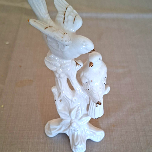 Porzellanfigur vogelpaar auf - porzellanfigur,