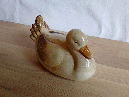 Entenfigur keramik naturton - keramik,,